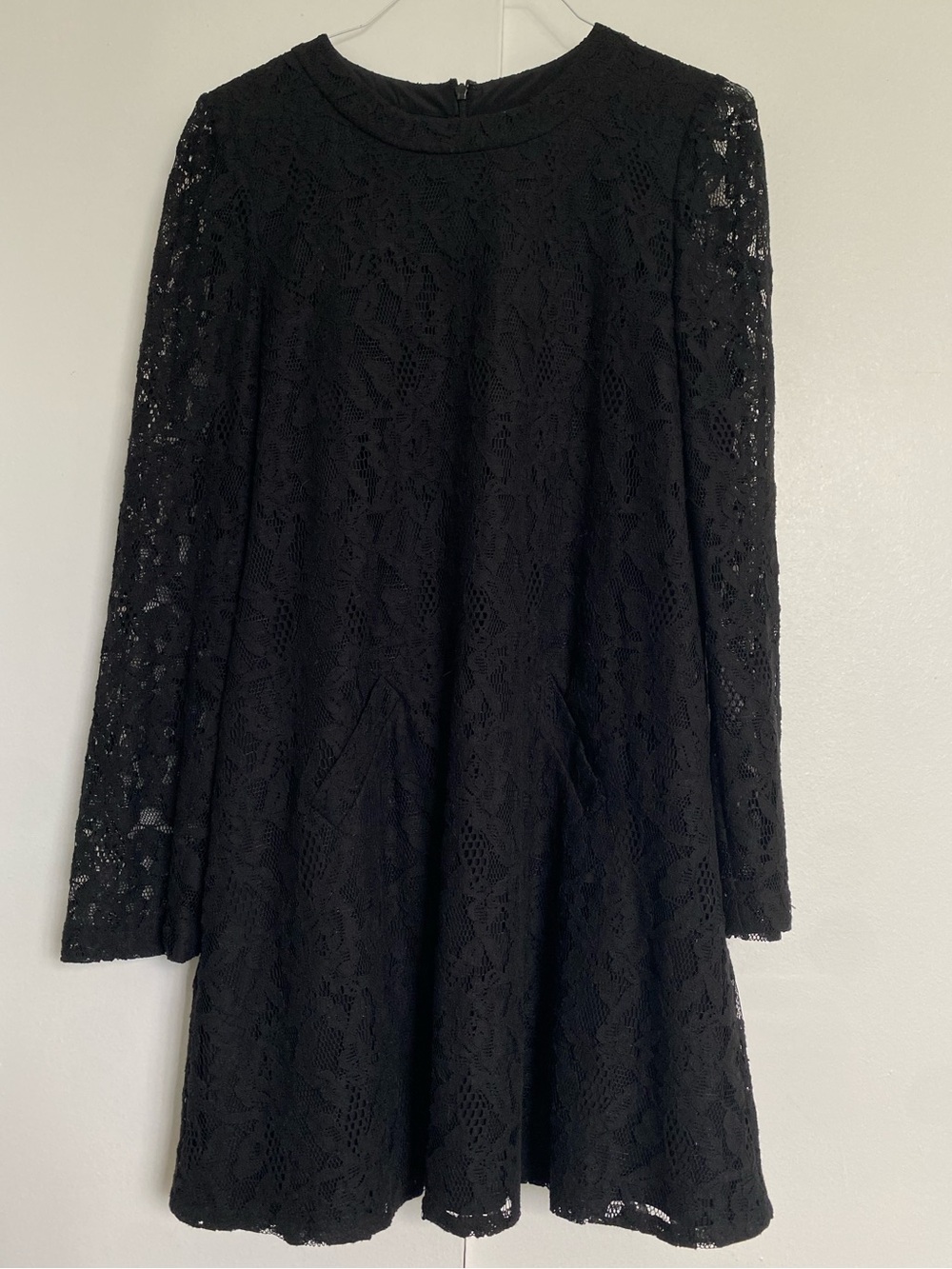 Michael Stars Black Lace Midi Dress with Long Sleeves